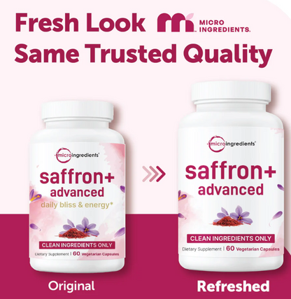 Micro Ingredients Saffron+ Advanced Supplements, 60 Vegetarian Capsules