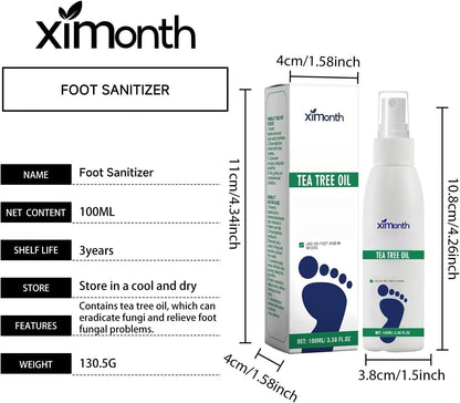 Ximonth Tea Tree Oil Foot Sanitizer Spray, 100 ml