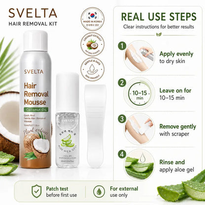 SVELTA Korean Bikini Hair Removal Cream Mousse Kit for Sensitive Skin