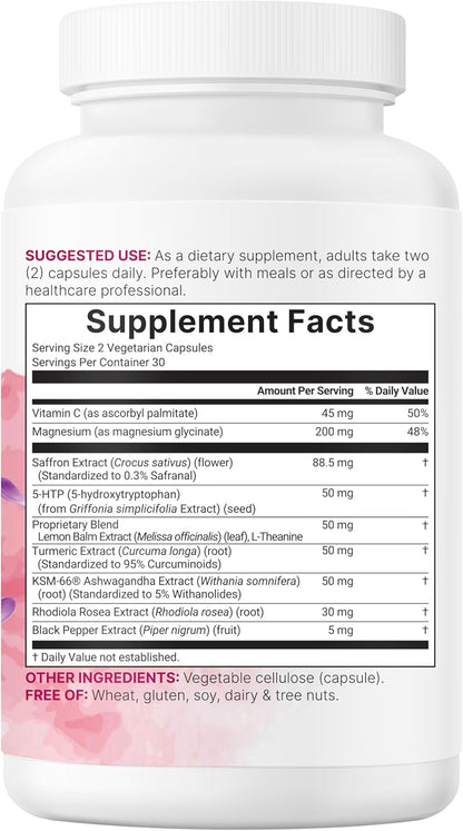 Micro Ingredients Saffron+ Advanced Supplements, 60 Vegetarian Capsules