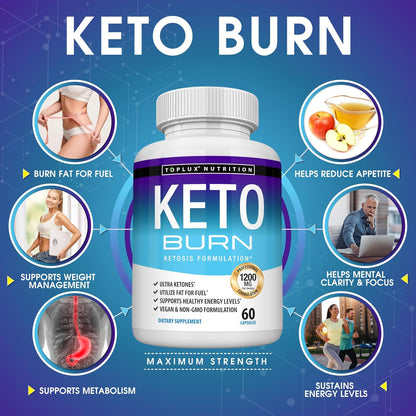 Keto Burn Pills Ketosis - 1200 Mg Ultra Advanced Natural Ketogenic Using Ketone Diet Support Energy Focus Men W-Shopomen 60 Capsules-Shop