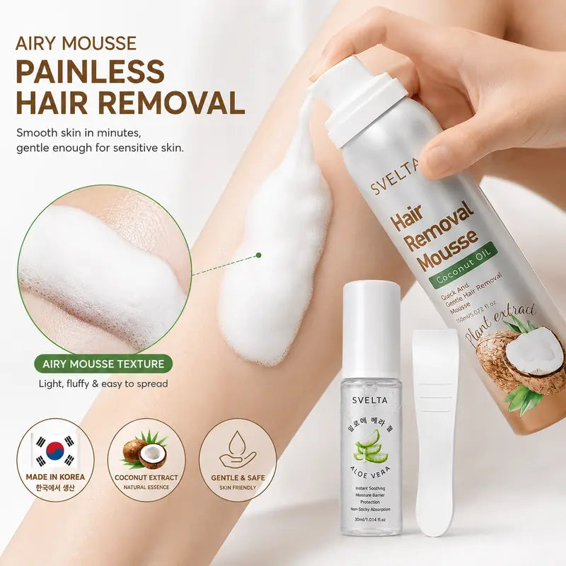 SVELTA Korean Bikini Hair Removal Cream Mousse Kit for Sensitive Skin